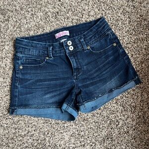 Candie's Dark Blue Mid-Rise Jean Shorts